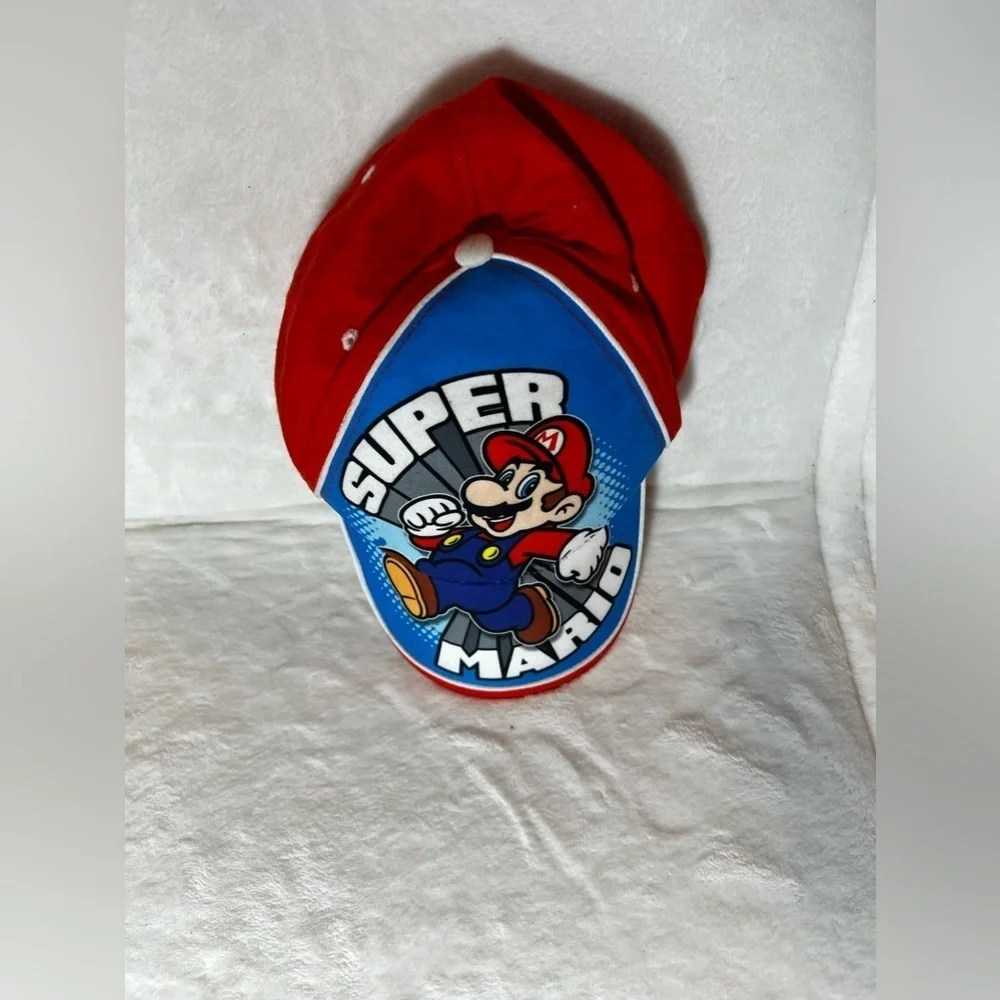 Super Mario Cap 3 Assorted Caps Super Mario, PJ Mask, Minnie Mouse, hats Red ,